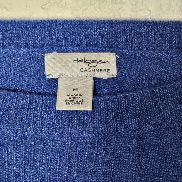 Halogen 100% Cashmere Blue Sweater - Size Medium, Excellent Condition - Picture 4 of 6